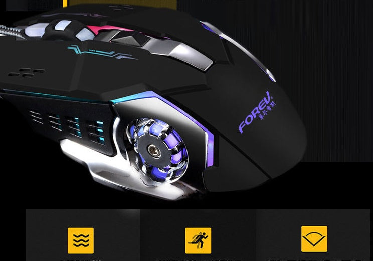 FV-502 Mechanische Kabelgebundene Gaming-Maus Mit RGB 30 Mio Klicks - Hobbyfy