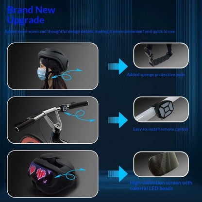 LED Display Helm Für Fahrradfahrer Sichtbarkeit & Sicherheit - Hobbyfy