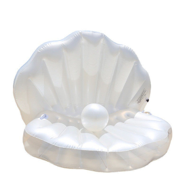 Personalisierter Muschel Schwimmring Mit Handpumpe Aus Umweltfreundlichem PVC Groesse 150 X 110 Cm - Hobbyfy