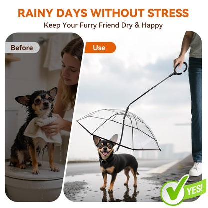 PawGuard Kleiner Hund Regenschirm Mit Verstellbare Leine Schutz