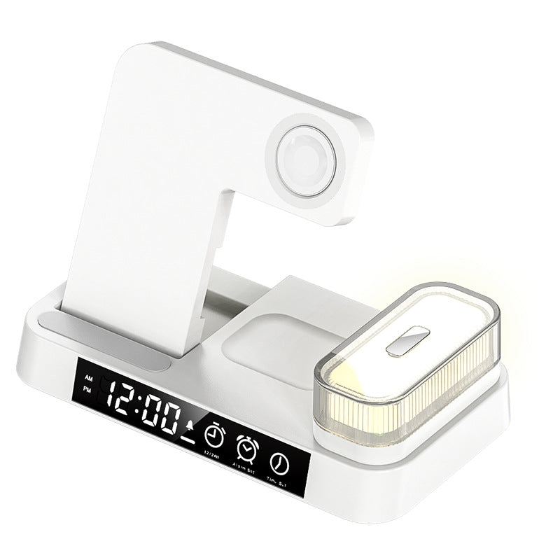 4In1 Lade Station Alarmanzeige RGB Nachtlicht Weiß/Schwarz USB - Hobbyfy