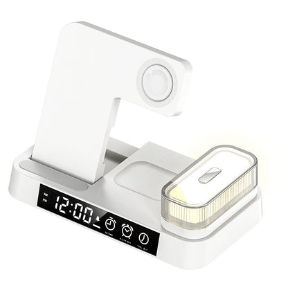 4In1 Lade Station Alarmanzeige RGB Nachtlicht Weiß/Schwarz USB - Hobbyfy