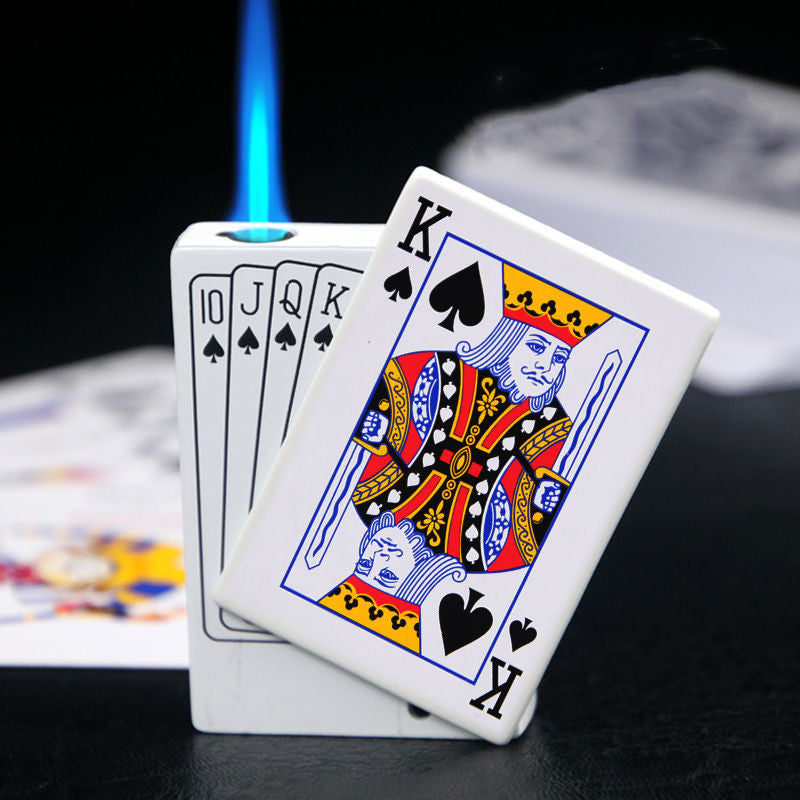 Poker Karten Metall Feuerzeug Mit Schlüsselanhänger Winddicht - Hobbyfy