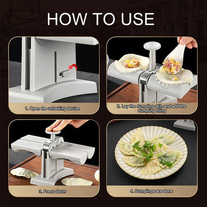 DumplingPro Doppelkopf Dumpling Maker Handbetriebenes Modell - Hobbyfy