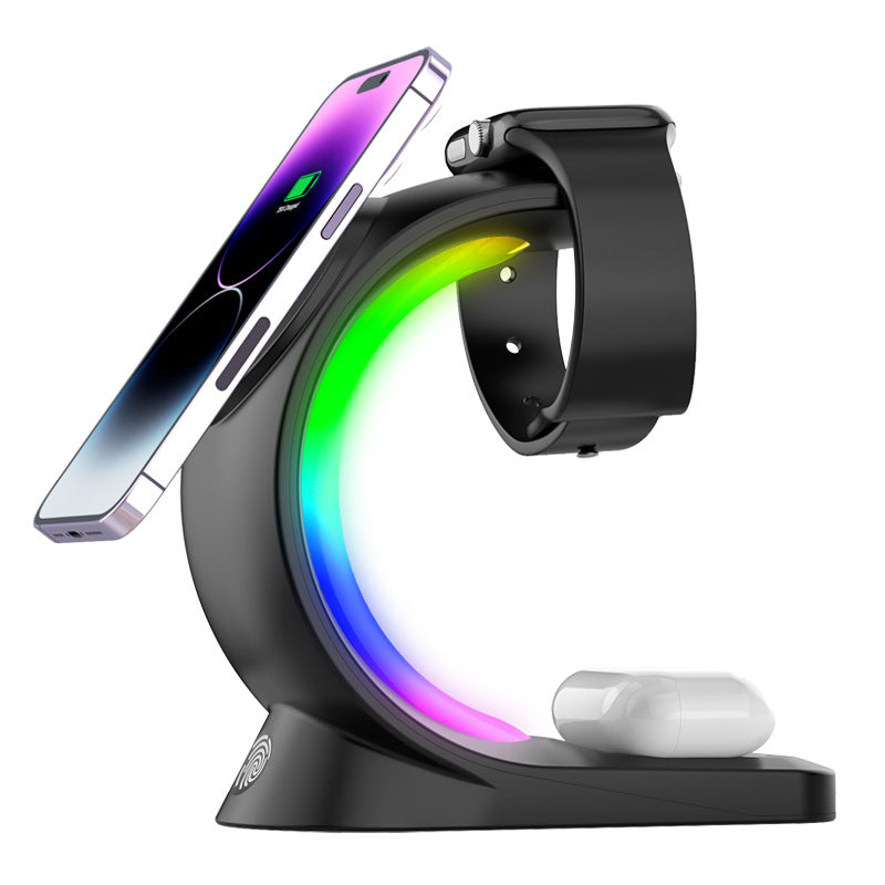 4In1 Magnetischer Wireless Charger Mit RGB Licht Für IPhone - Hobbyfy
