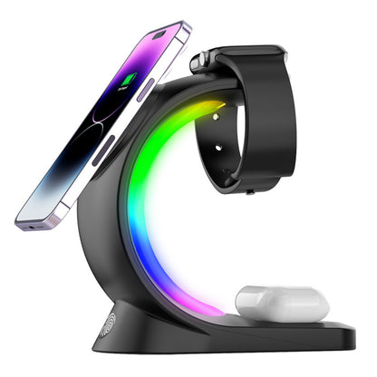 4In1 Magnetischer Wireless Charger Mit RGB Licht Für IPhone - Hobbyfy