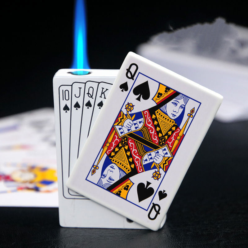 Poker Karten Metall Feuerzeug Mit Schlüsselanhänger Winddicht - Hobbyfy