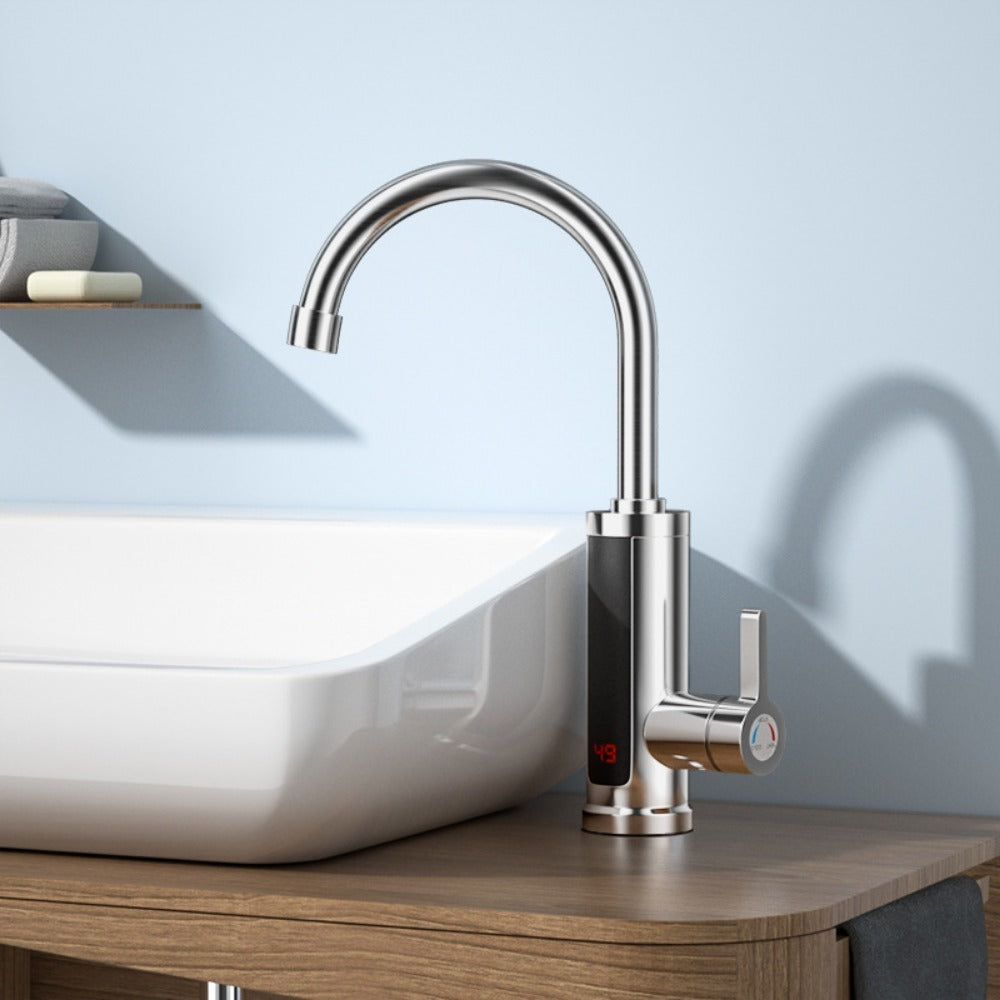 Instant-Heißwasserhahn Mit 5 Sek Heizzeit Silber 360 Grad Drehbrause - Hobbyfy