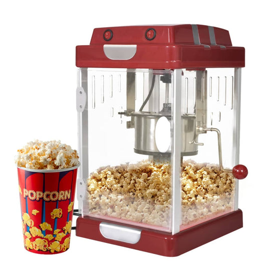 Popcornmaschine Cinema Style 2,5 Oz Mit Rührwerk Abnehmbarer Becherbehälter Bis Zu 10 Tassen - Hobbyfy