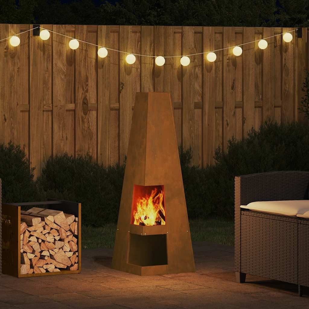 Feuerstelle Wetterfestes Stahlgehäuse 35 cm Garten Terrasse - Hobbyfy