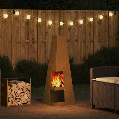 Feuerstelle Wetterfestes Stahlgehäuse 35 cm Garten Terrasse - Hobbyfy