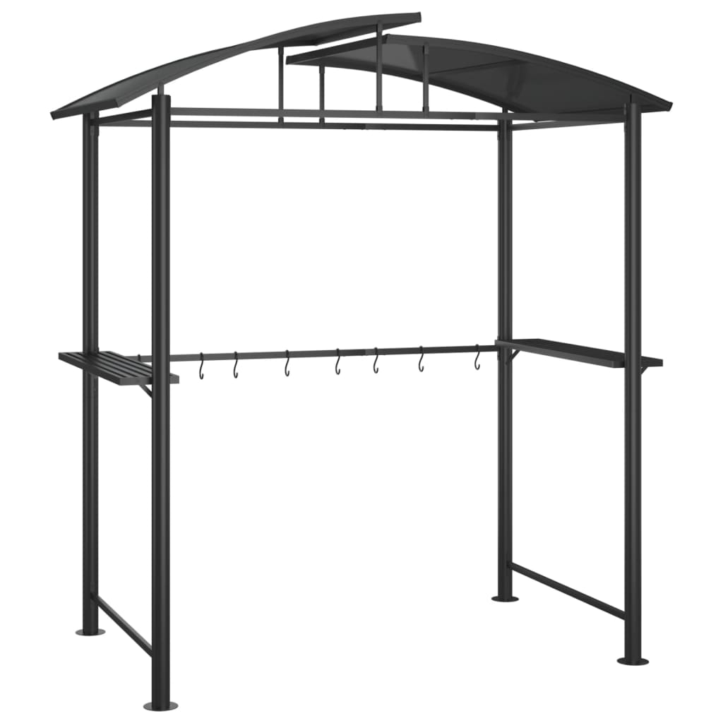 Grillpavillon Anthrazit Mit Seitenablagen 210x114x230 cm Stahl - Hobbyfy