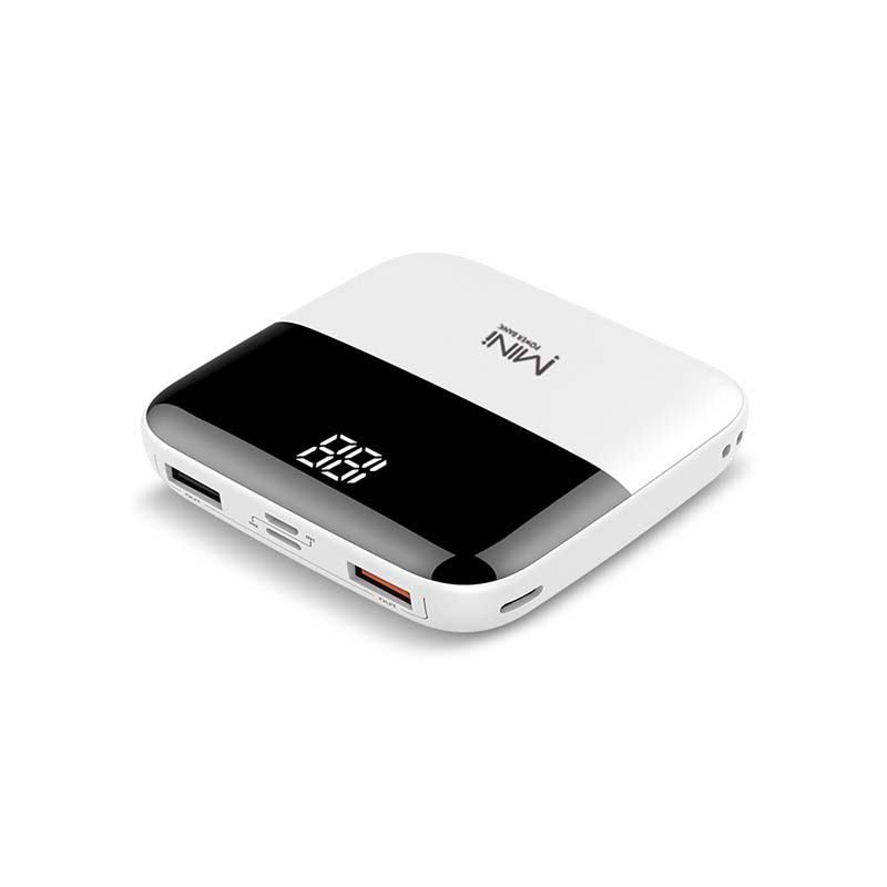 10000mAh Mini Power Bank Mit Frontdisplay Kompakt Quadratformat - Hobbyfy