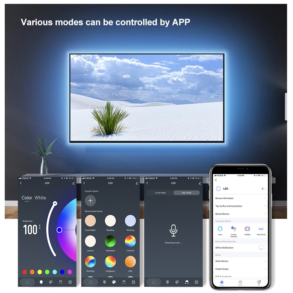 Neon Licht RGB 2 Meter Flexible 120 LEDs