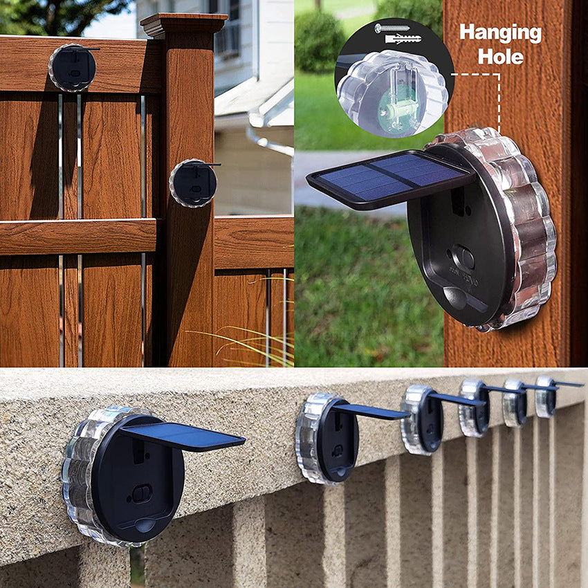 Rundes Solar Wandlicht Gartenzaun Beleuchtung LED Kabellos - Hobbyfy