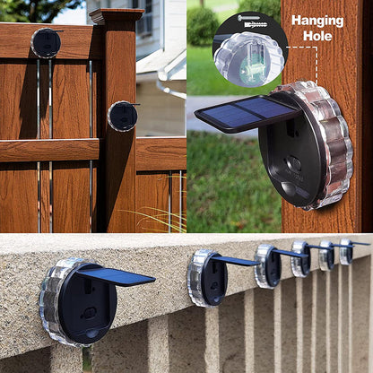 Rundes Solar Wandlicht Gartenzaun Beleuchtung LED Kabellos - Hobbyfy