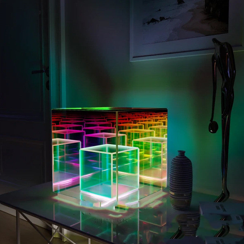 LumenArt Acryl-Lichtwürfel LED Farbwechsel Tischlampe 24x22x22 cm - Hobbyfy