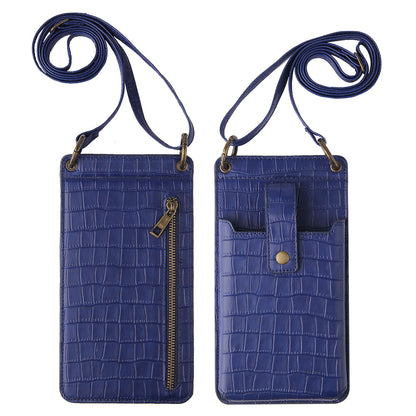 CrocoLuxe Crossbody Phone Wallet Mit Krokodilmuster Und Kartenfach Aus PU Leder Premium - Hobbyfy