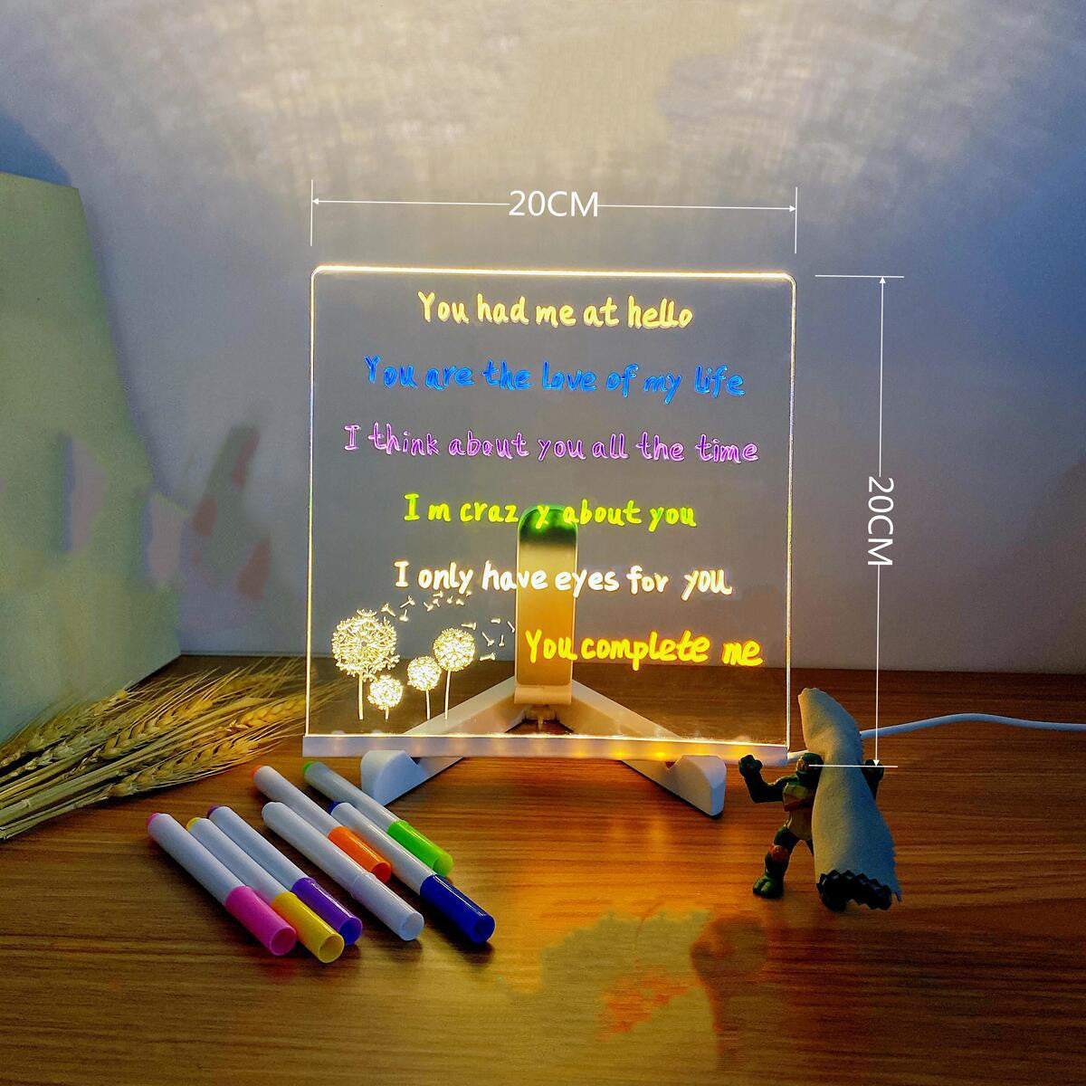 Leuchtendes Acryl Notizboard Erasierbares Whiteboard - Hobbyfy