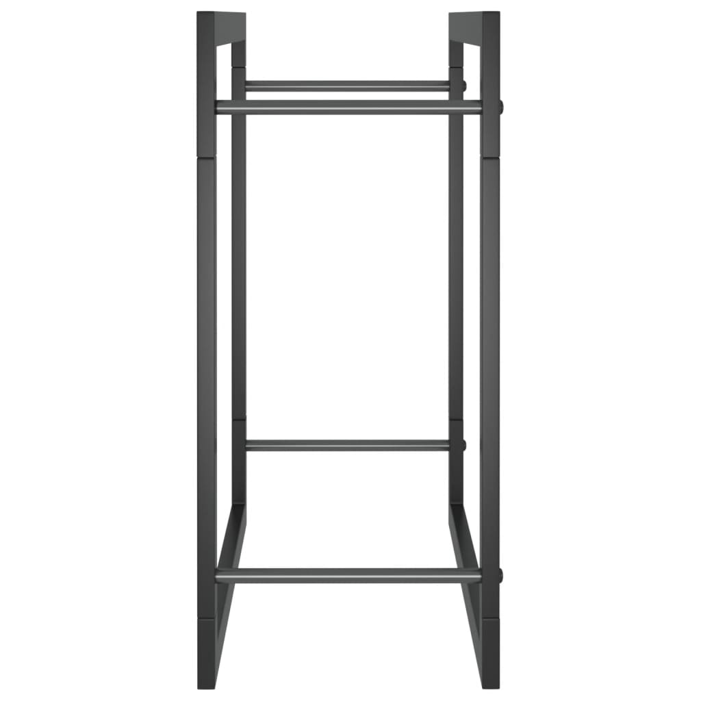 Feuerholz Regal Matte Schwarz 50x Robuster Stahlrahmen Großzügige Kapazität - Hobbyfy