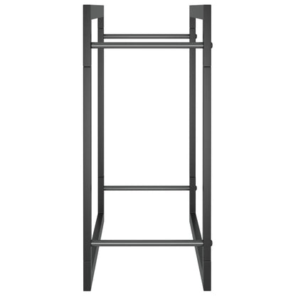 Feuerholz Regal Matte Schwarz 50x Robuster Stahlrahmen Großzügige Kapazität - Hobbyfy