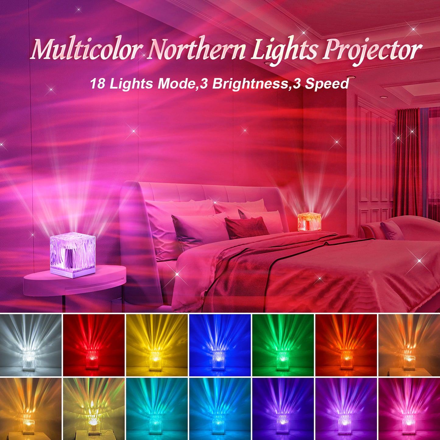Nordlichter Wasserwellen Projektion Lampe Ambientlicht Schlafzimmer - Hobbyfy