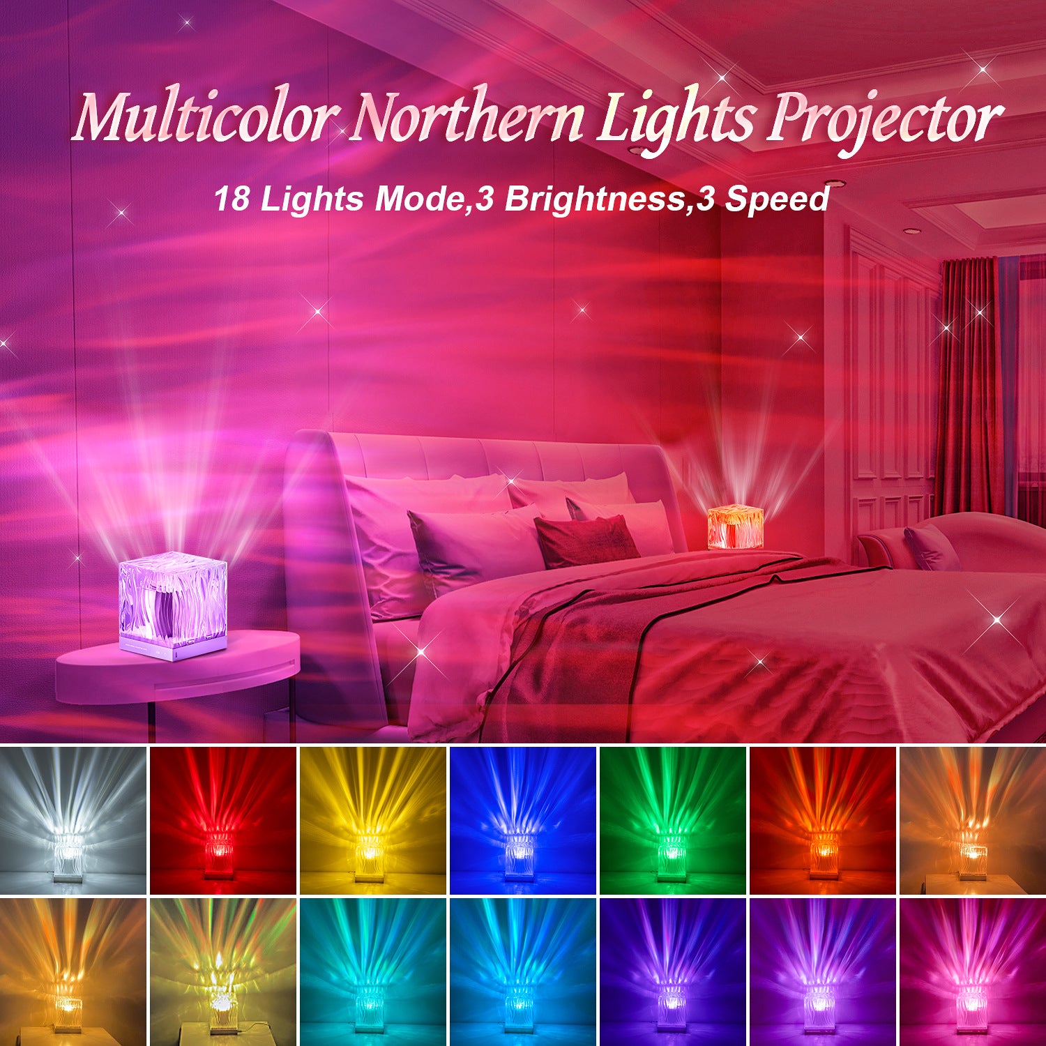 Nordlichter Wasserwellen Projektion Lampe Ambientlicht Schlafzimmer - Hobbyfy