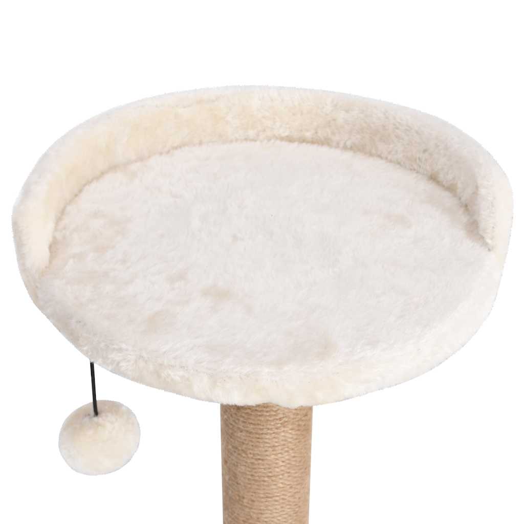 Katzen Kratzbaum 123 cm Seegras Mit Mehrstufigem Spielzentrum - Hobbyfy