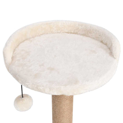 Katzen Kratzbaum 123 cm Seegras Mit Mehrstufigem Spielzentrum - Hobbyfy