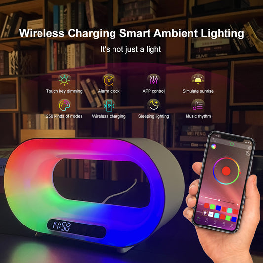 3 In 1 LED Nachtlicht Mit App Steuerung RGB Wecker - Hobbyfy