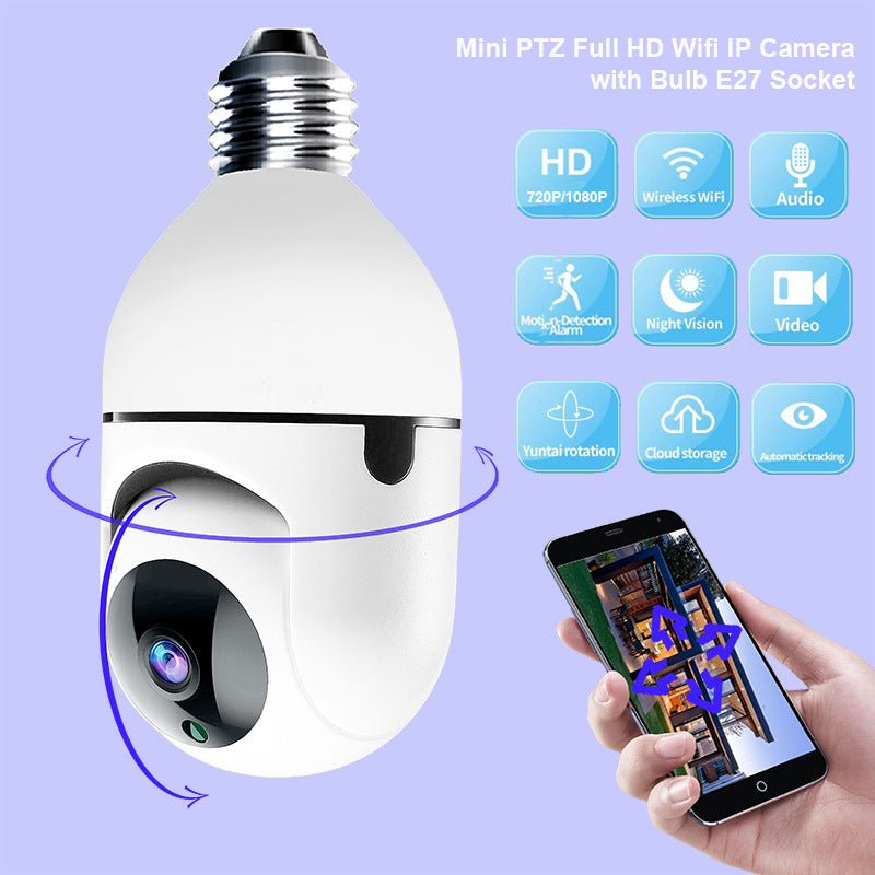 Diskrete Bulb Glühbirnenkamera Mit Yilot App Und WLAN 1080P HD Video-Weiß - Hobbyfy