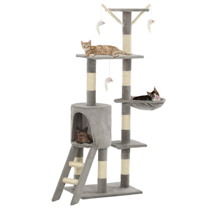 Katzen Kratzbaum 138 cm Mit Sisalpfosten Und Spielplattform - Hobbyfy