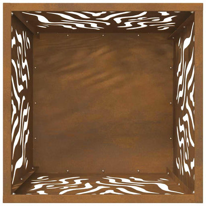 Wetterfeste Feuerstelle Quadrat 40/60 cm aus Stahl Pulverbeschichtet - Hobbyfy