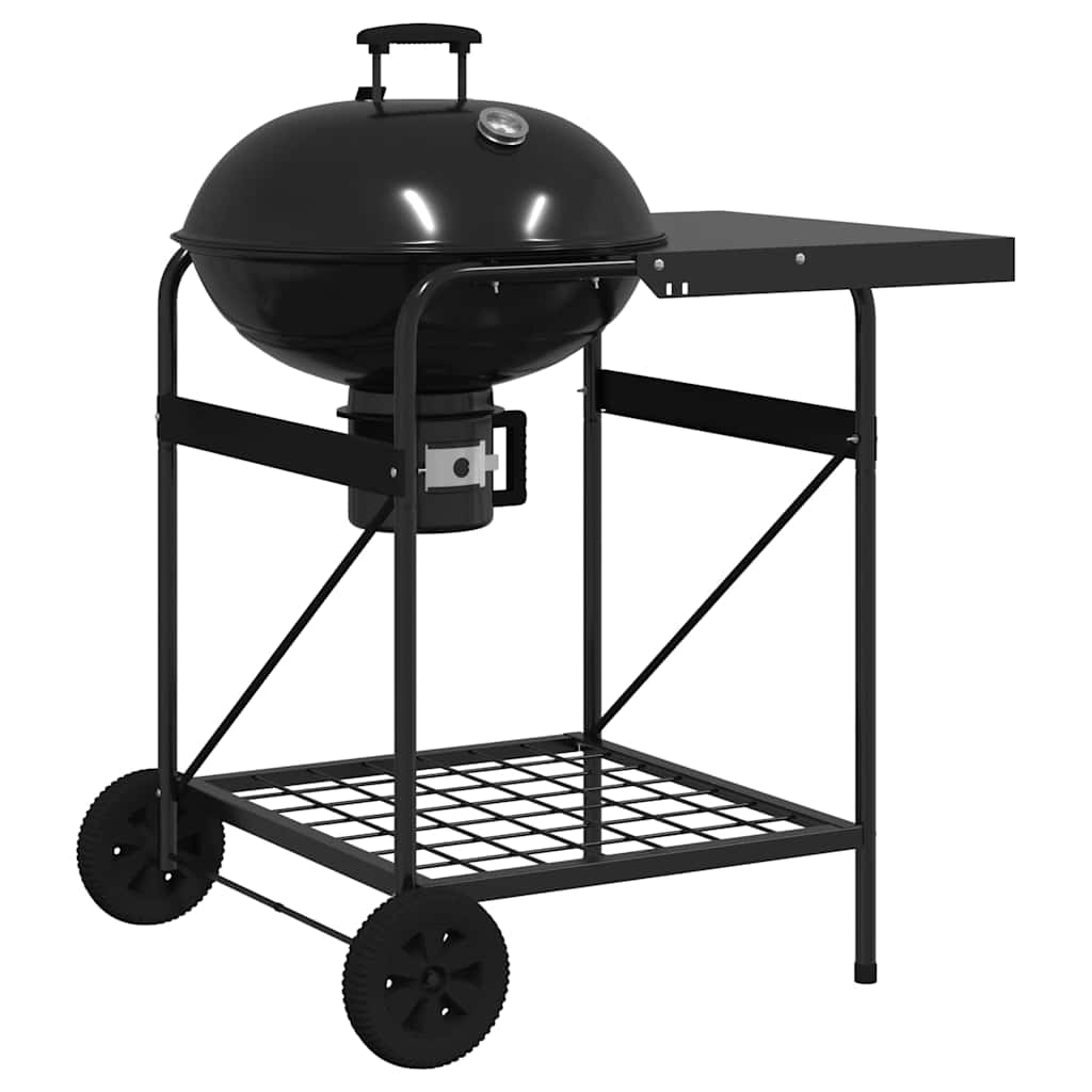 Outdoor Grill Mit Rädern Schwarz Aus Metall 96 X 72 X 113 Cm - Hobbyfy