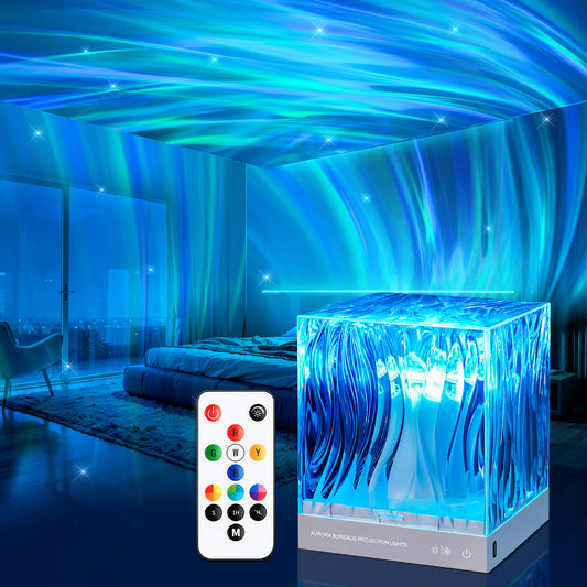 Nordlichter Wasserwellen Projektion Lampe Ambientlicht Schlafzimmer - Hobbyfy