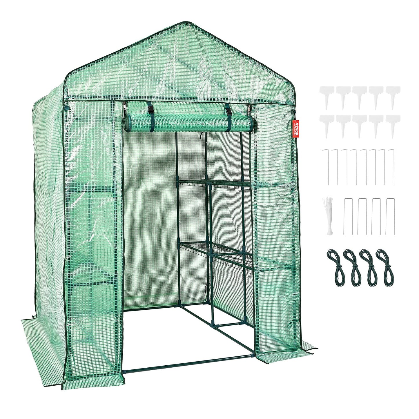 Foliengewächshaus 141x141x200 cm Mit 4 Regalen Und Stabilen Stahlrahmen - Hobbyfy