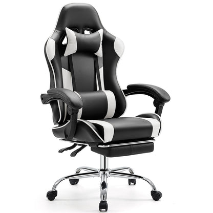 Gaming-Stuhl Mit Fußstütze Und Lendenstütze - Hobbyfy