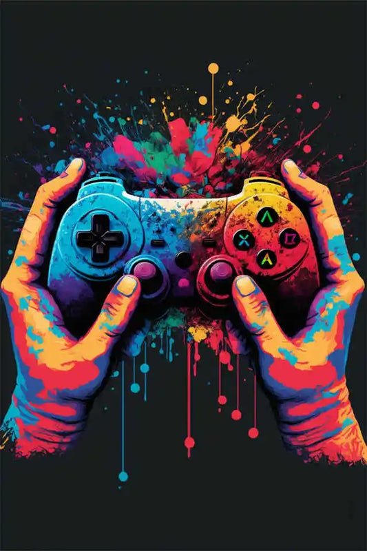 NeonPulse Gamer Controller Canvas Poster NeonDruck Wanddekoration - Hobbyfy