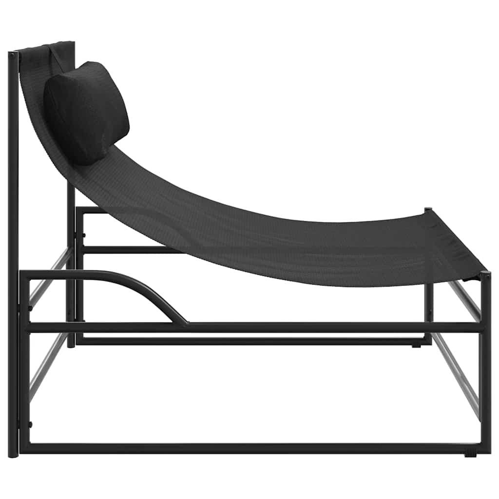 Garden Lounger Anthracite Ergonomische Textilene Liege - Hobbyfy