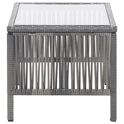 4-Teiliges Gartenlounge-Set Mit Auflagen Aus Poly-Rattan Anthrazit - Hobbyfy