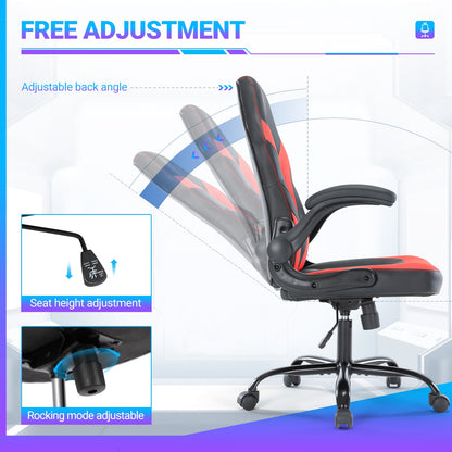 PU Leder Ergonomischer Bürostuhl Mit Lendenwirbelstütze - Hobbyfy