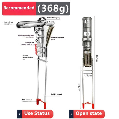 Edelstahl Rutenhalter Automatik Klappbar 3 Stufen - Hobbyfy