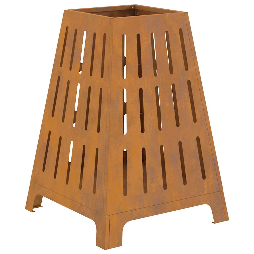 Wetterfeste Feuerstelle Aus Stahl Braun Zylinderform 50 x 50 x 70 cm - Hobbyfy