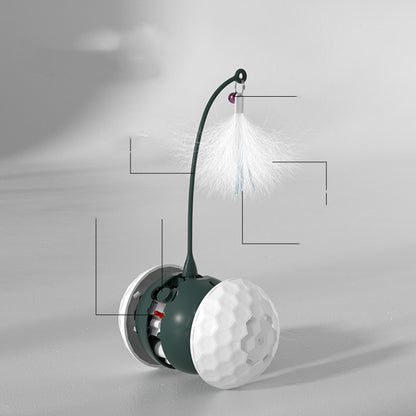 Elektrisches Katzenspielzeug Pendelball Rot Weiß - Hobbyfy
