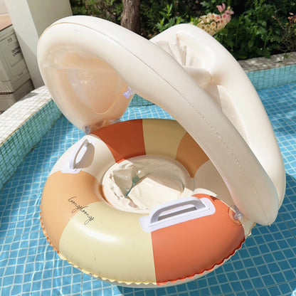 Swimming Ring Boat Sun Shade Pedestal Ring Striped Water Equipment - Hobbyfy
