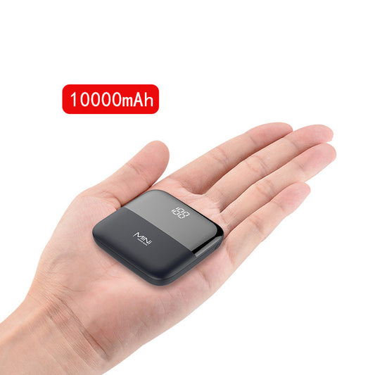 10000mAh Mini Power Bank Mit Frontdisplay Kompakt Quadratformat - Hobbyfy