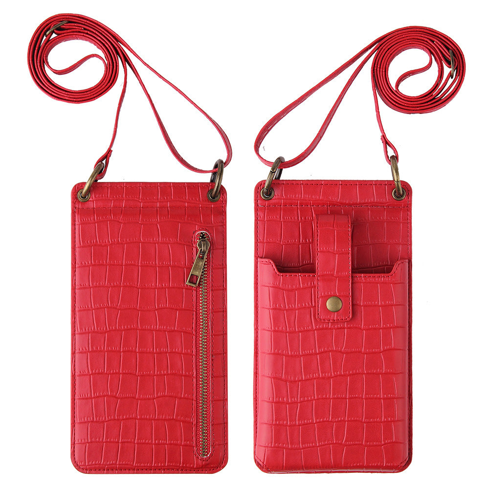 CrocoLuxe Crossbody Phone Wallet Mit Krokodilmuster Und Kartenfach Aus PU Leder Premium - Hobbyfy