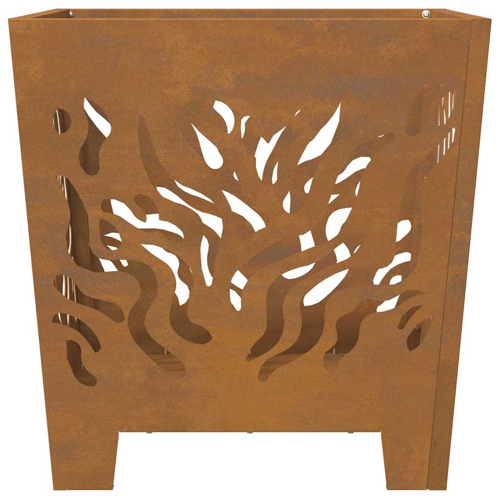 Wetterfeste Feuerstelle Quadrat 40/60 cm aus Stahl Pulverbeschichtet - Hobbyfy
