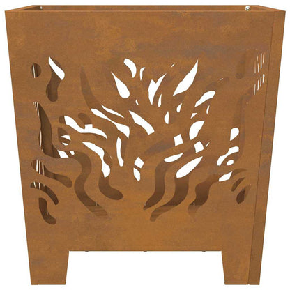 Wetterfeste Feuerstelle Quadrat 40/60 cm aus Stahl Pulverbeschichtet - Hobbyfy