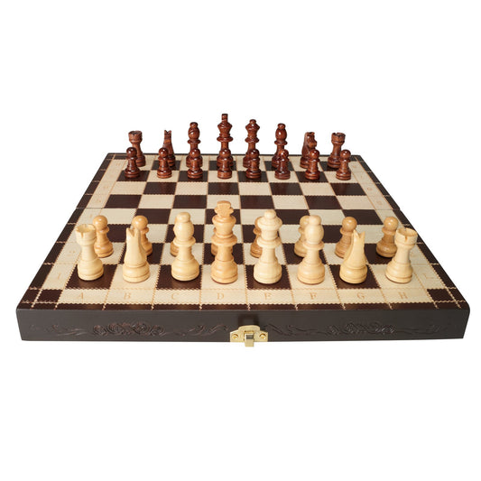 Magnetisches Schachspiel Aus Holz Klappbar 29x29 cm Mit Magnetfiguren - Hobbyfy